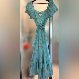 LoveShackFancy xTarget Blue Halter Wrap Maxi Dress